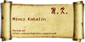 Mincz Katalin névjegykártya